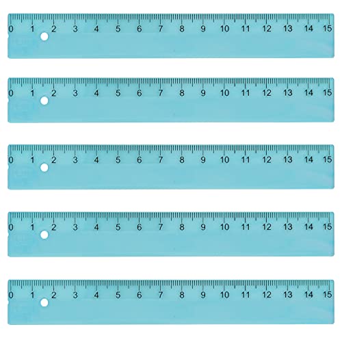 KUM AZ3032216-B - Lineal 15 cm, L1 Pop TP, 5 Stück, blau, aus robustem Kunststoff von Kum