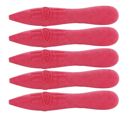 KUM AZ402.17.16-R - Radiergummi Correc Stick in ergonomischer Form, 5 Radierer rot von Kum