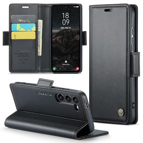 KumWum Handyhülle Kompatibel mit Samsung Galaxy S24 Leder Flip Wallet Hülle mit Kartenfach Magnetverschluss Schutzhülle mit Standfunktion Case - Schwarz von KumWum