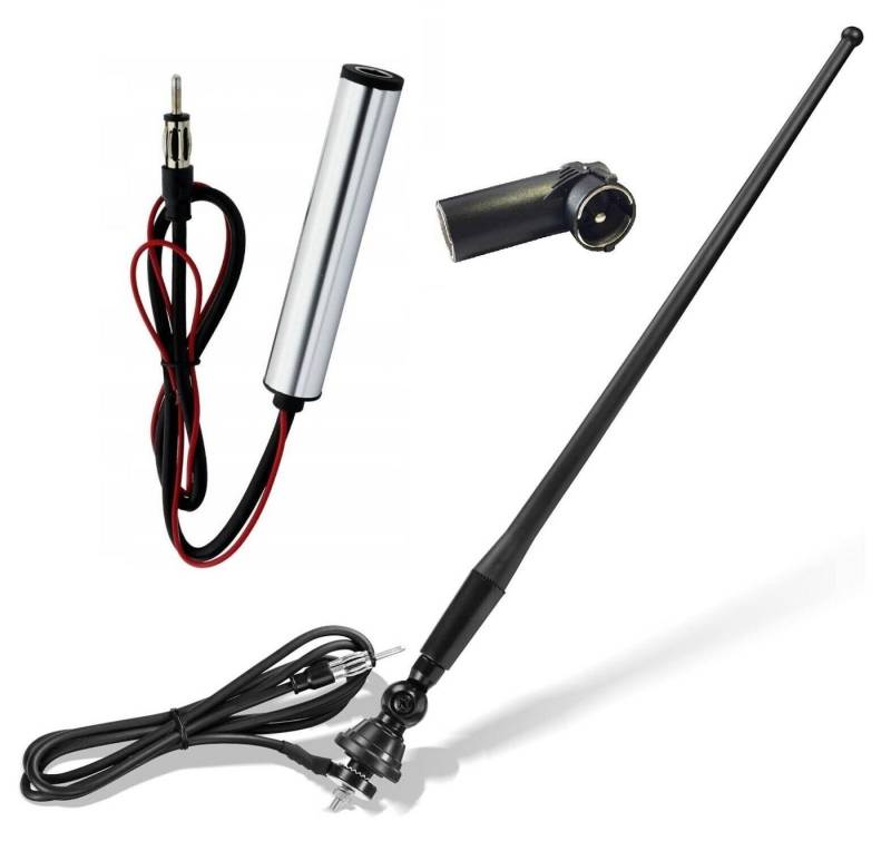 Kummert Business Flexible KFZ Auto Kotflügel Antenne mit Verstärker Radio Winkelstecker Autoradio-Ersatzantennenstab von Kummert Business