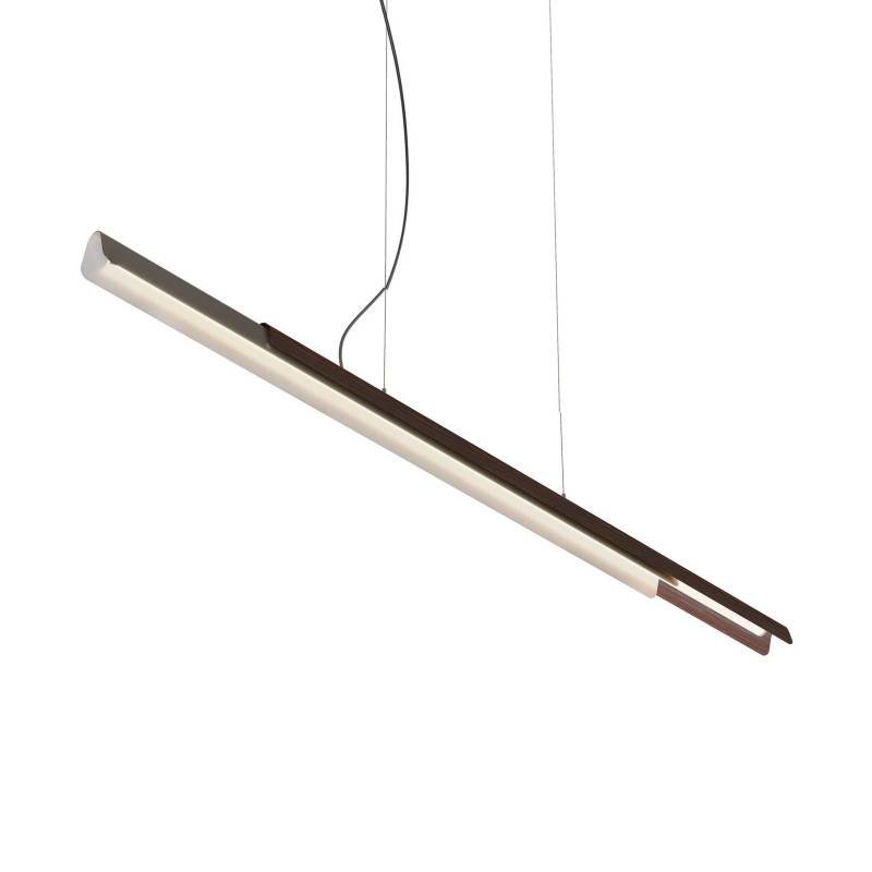 kdln Hängelampe Dala linear, dunkelgrau/holz, 3.000 K 150 cm von kdln