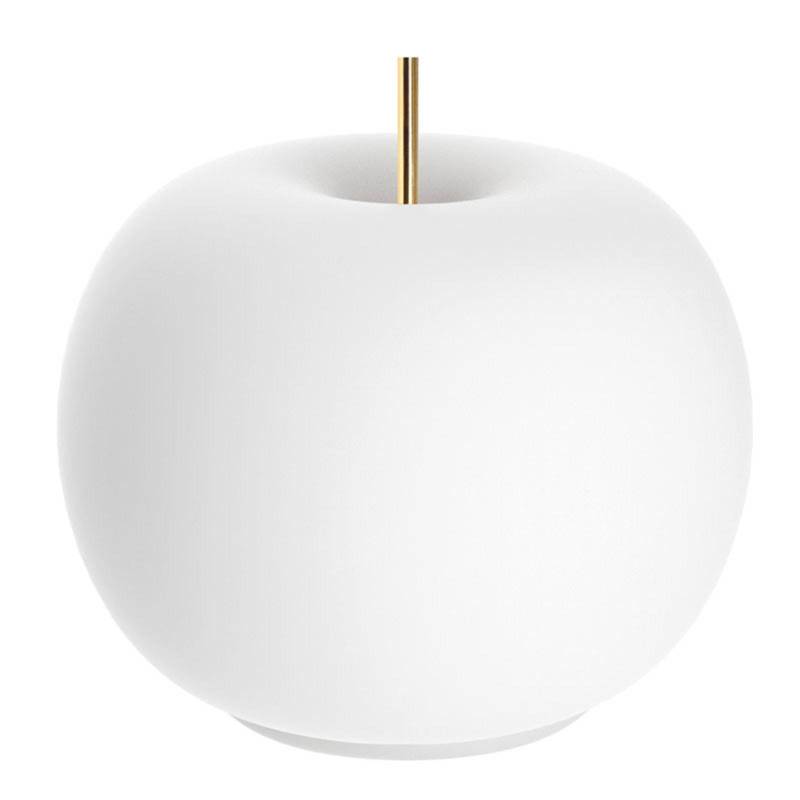 kdln LED-Tischleuchte Kushi, weiß/messing, Ø 17 cm, Glas von kdln