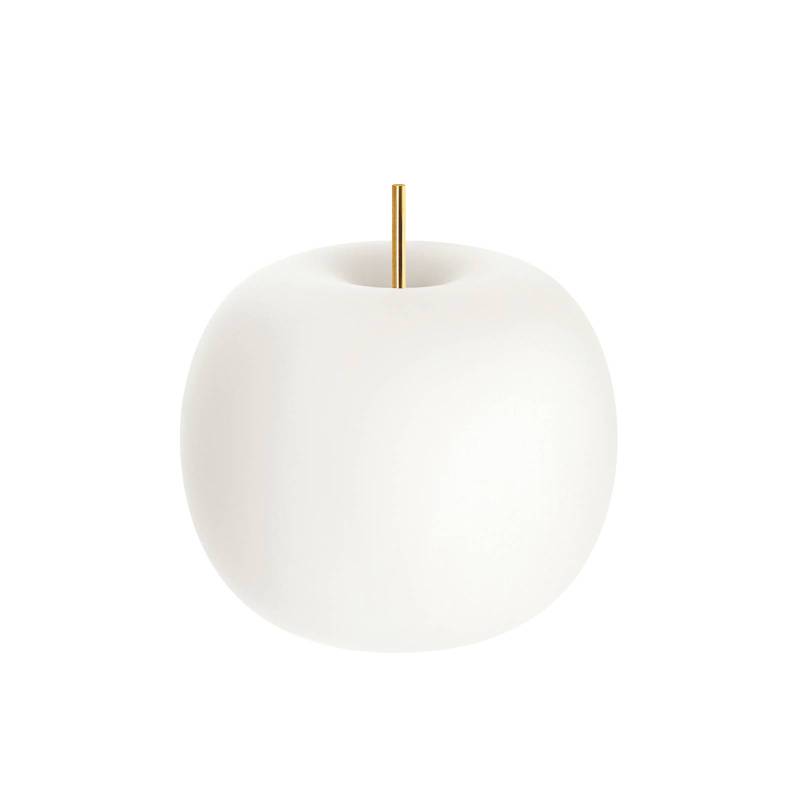 kdln Tischleuchte Kushi, messing/weiß, Ø 33 cm, Glas von kdln