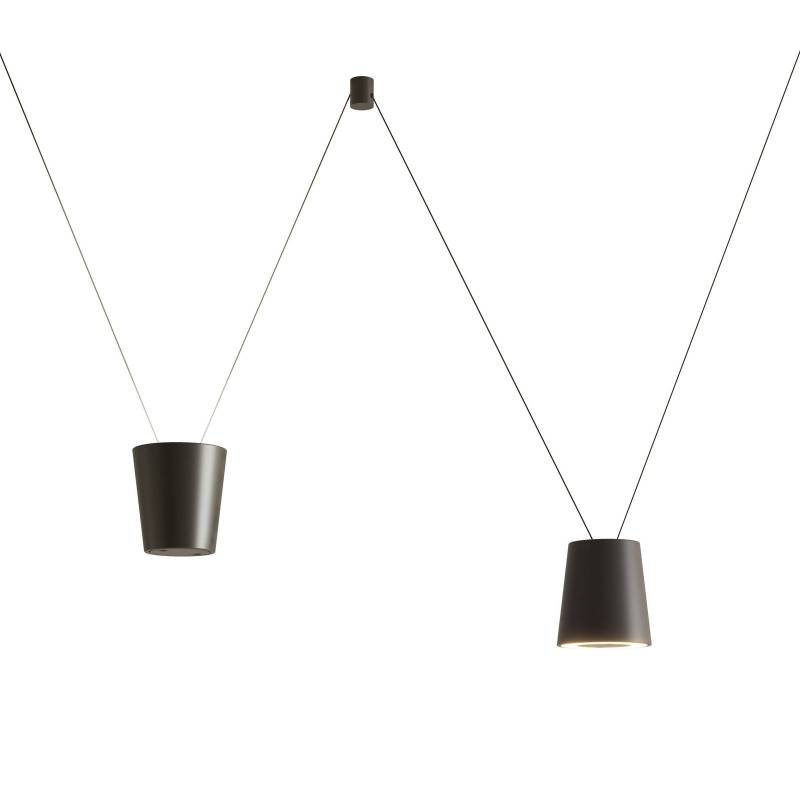 LED-Designer-Hängelampe Sling, Einzellampe schwarz von Kundalini