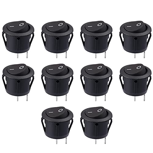Kundorf 10pcs Kippschalter 12v rund einrastbare mit Selbsthemmung runde 2 polig Schalter Wippschalter 12V DC 20A Schalter Truck Trailer Auto KFZ Button für Abschleppwagen PKW Truck Jeep von Kundorf