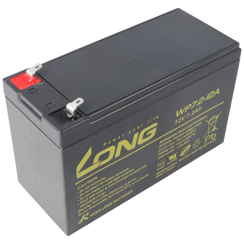 4.8mm Kung Long WP7.2-12A 12Volt 7,2Ah Faston 4,8mm Steckkontakte VdS G114047 von Kung Long
