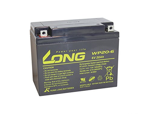Akku Batterie Kung Long WP20-6 20Ah 6Volt 6V UPS AGM Blei Vlies wartungsfrei M5 von Kung Long