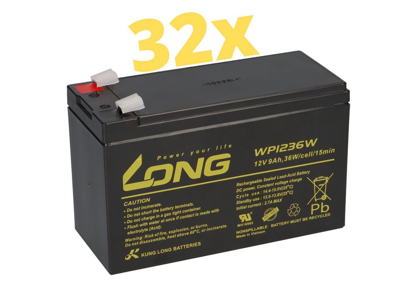 Kung Long Ersatzakku für APC SU DP10000 / SU DP10000i (Hochstrom) Akku von Kung Long