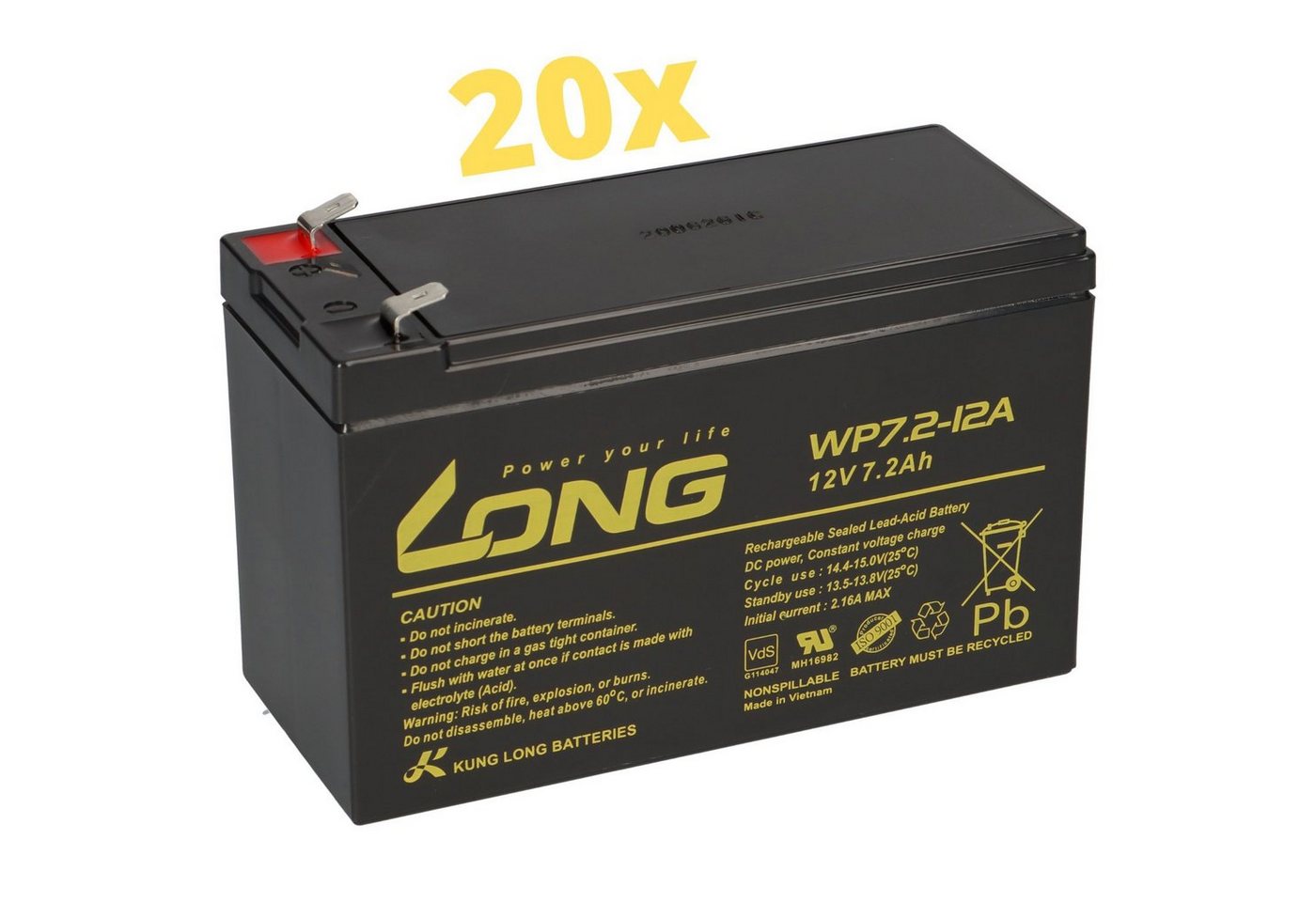 Kung Long Ersatzakku für Aiptek PowerWalker VFI 6000 LE Plus Akku Kung Long Ersatzakku für Aiptek PowerWalker VFI 6000 LE Plus Akku von Kung Long