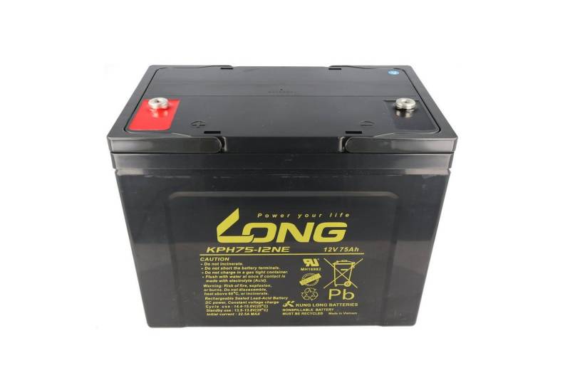 Kung Long Kung Long KPH75-12NE Blei Akku 12 Volt 75Ah mit M6 Innengewinde Akku 75000 mAh (12,0 V) von Kung Long