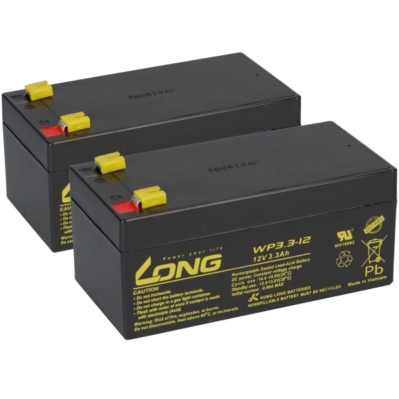 2x 12V 3,3Ah kompatibel 24V 6EP4133-0GB00-0AY0 AGM VdS von KungLong