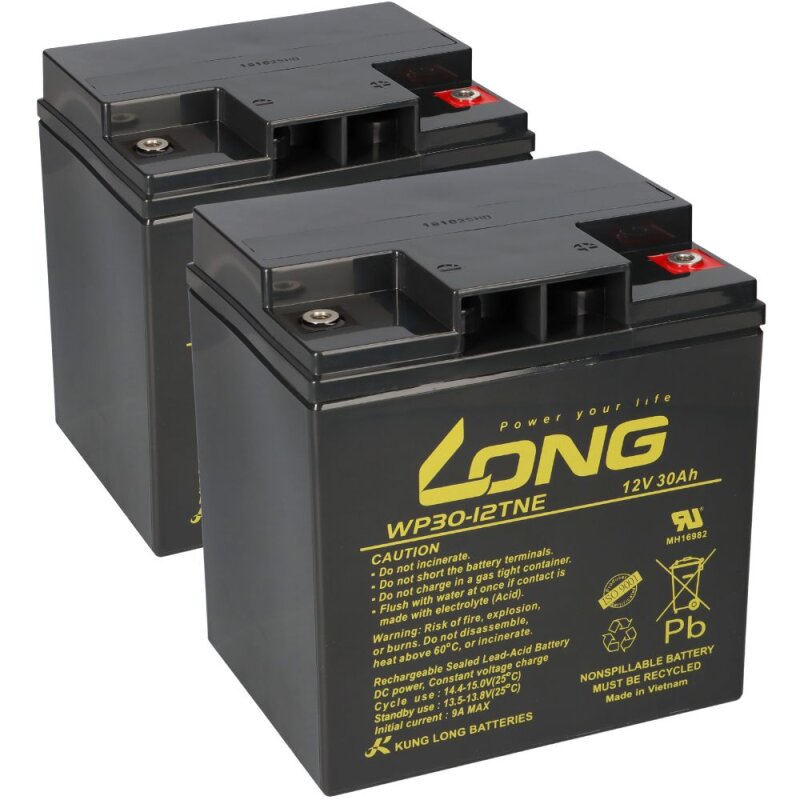 AGM Batterie 2x 12V 30Ah kompatibel zu Jungheinrich 51430288 von KungLong