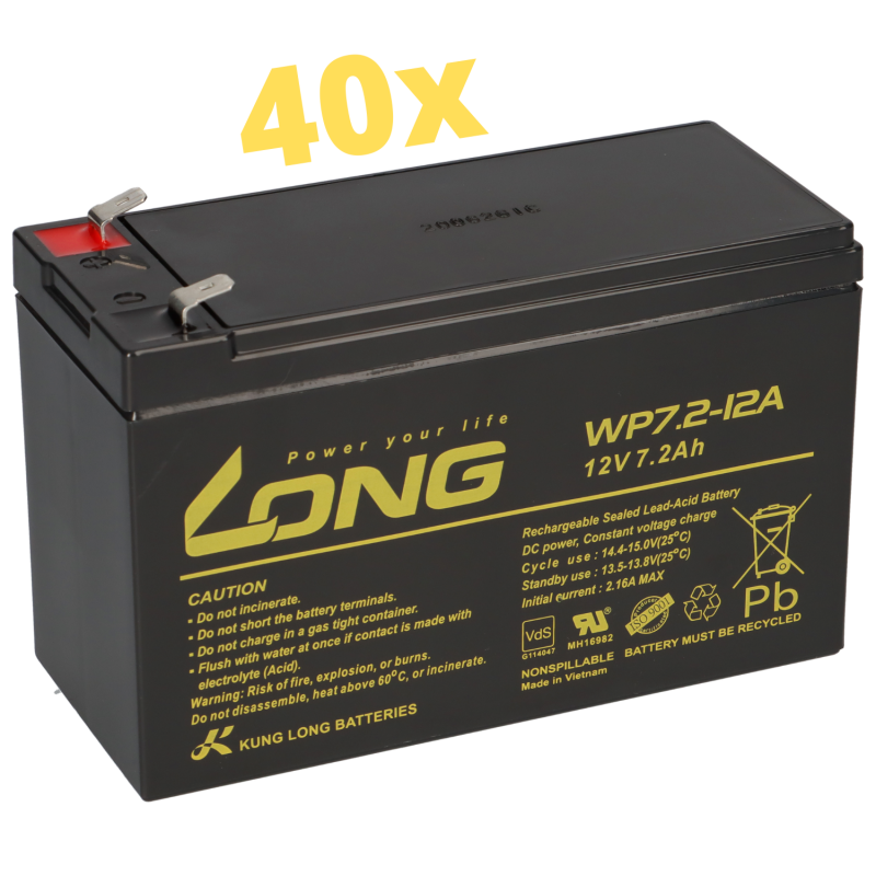 Ersatzakku für Best Power B610 Batt 5000/6000 12V 7,2Ah KuLo 40x USV von KungLong