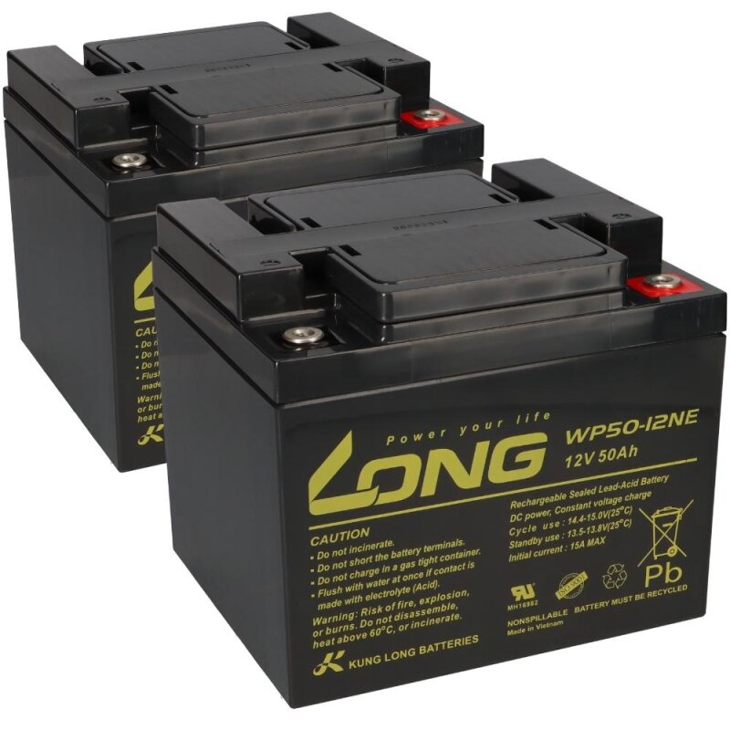 Ersatzakku für rehaXpert Goliath NE 2x Kung Long 12V 50Ah Blei Akku Zyklenfest AGM VRLA Ersatzakku für rehaXpert Goliath NE 2x Kung Long 12V 50Ah Blei Akku Zyklenfest AGM VRLA von KungLong