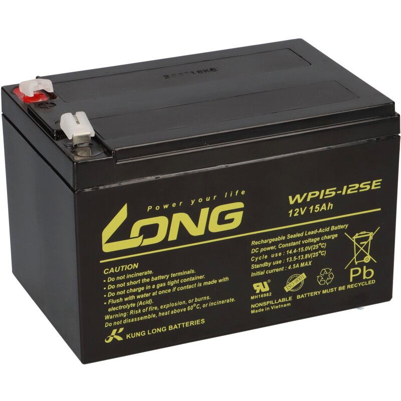 Kung Long Akku 12V 15Ah WP15-12SE Batterie AGM zyklenfest von KungLong