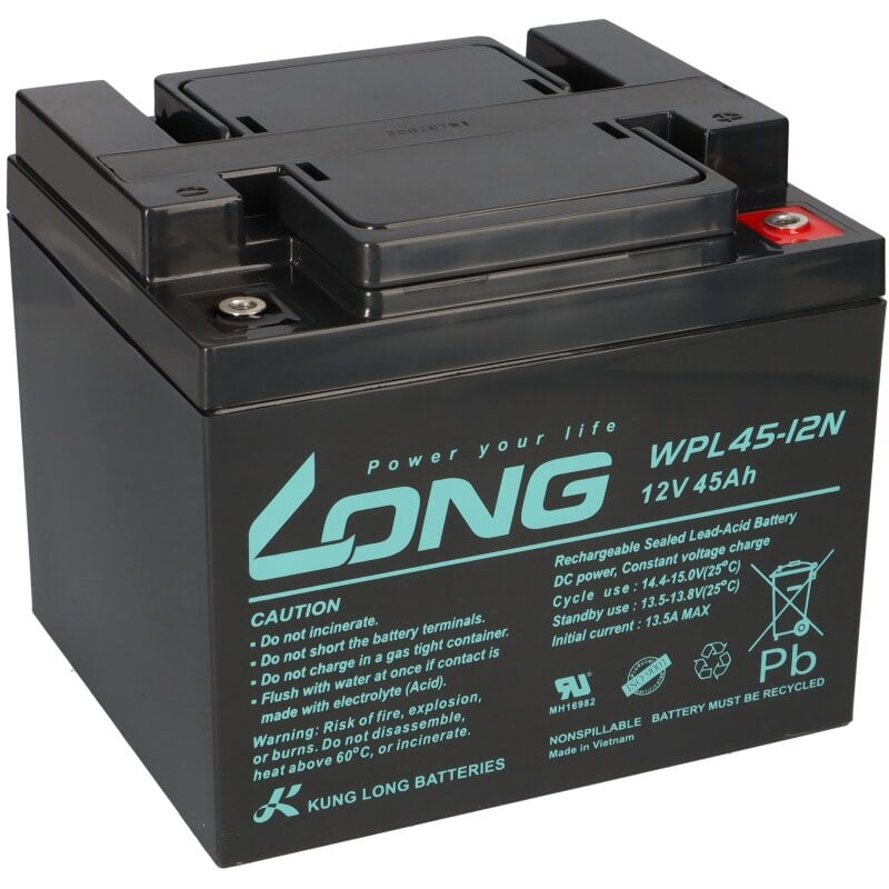 Kung Long Akku 12V 45Ah Pb Batterie Bleigel WPL45-12N Longlife von KungLong
