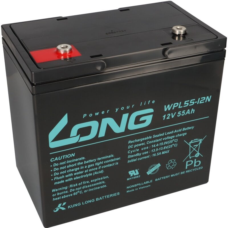 Kung Long Akku 12V 55Ah Pb Batterie Bleigel WPL55-12N Longlife von KungLong