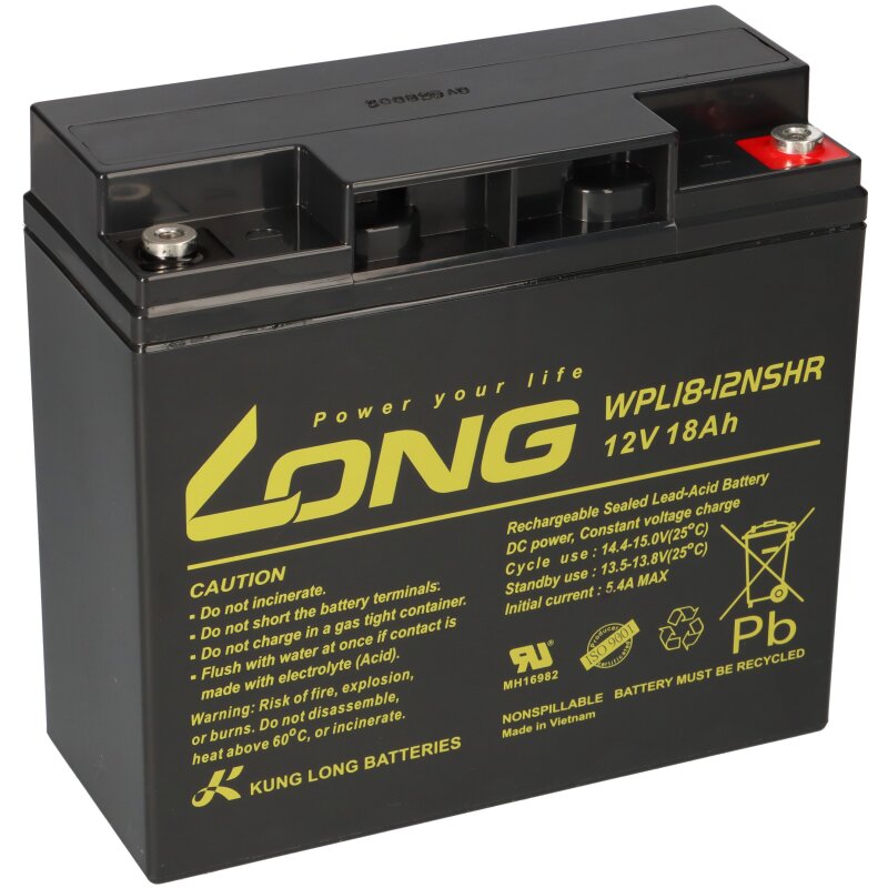 Kung Long Bleiakku 12V 18Ah WPL18-12NSHR longlife 10 Jahre von KungLong