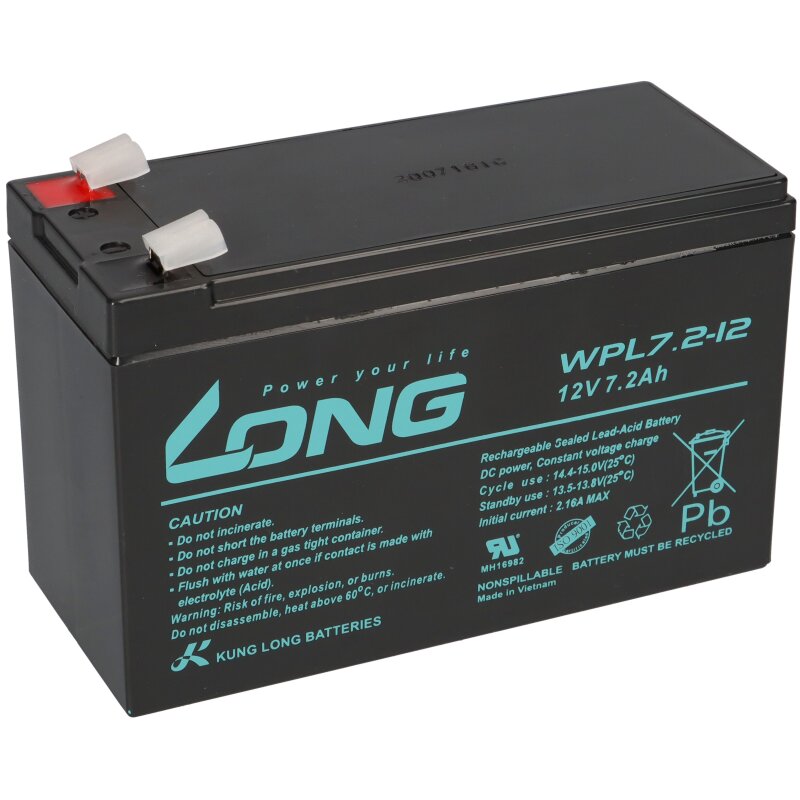 Kung Long Bleiakku 12V 7,2Ah WPL7.2-12-M-F2 longlife 10 Jahre Kung Long Bleiakku 12V 7,2Ah WPL7.2-12-M-F2 longlife 10 Jahre von KungLong