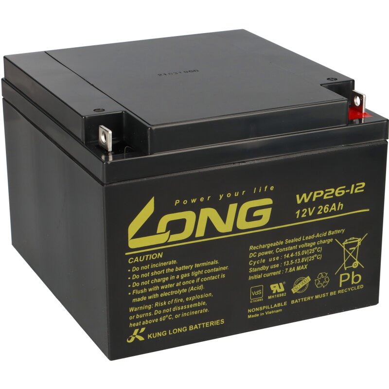 Kung Long WP26-12 12V 26Ah VdS Akku AGM GEL Blei Batterie von KungLong