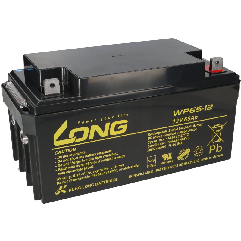 Kung Long WP65-12 12V 65Ah Pb Batterie Bleigel VDS AGM von KungLong