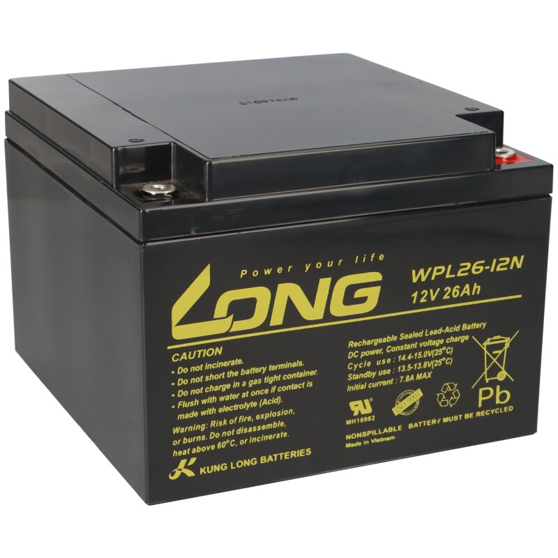 Kung Long WPL26-12N Pb Blei Akku 12V 26Ah longlife von KungLong