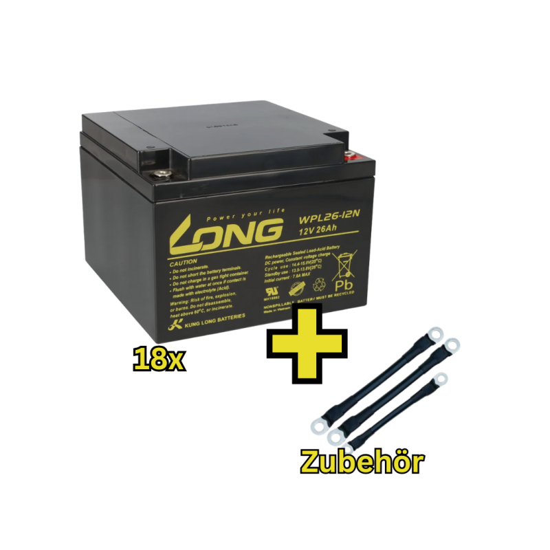 USV-Akku Kung Long 216V-Anlage - 18 x WPL26-12N-M für Sicherheitsbeleuchtung USV-Akku Kung Long 216V-Anlage - 18 x WPL26-12N-M für Sicherheitsbeleuchtung von KungLong