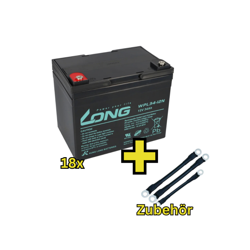 USV-Akku Kung Long 216V-Anlage - 18 x WPL34-12N-M für Sicherheitsbeleuchtung USV-Akku Kung Long 216V-Anlage - 18 x WPL34-12N-M für Sicherheitsbeleuchtung von KungLong
