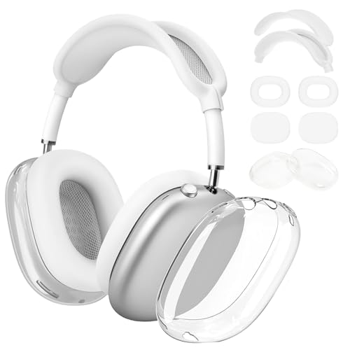 5-in-1-Schutzhülle für AirPods Max Kopfhörer, kratzfeste Ohrpolster-Hülle, Ohrmuschel-Abdeckung, Kopfband-Abdeckung für AirPods Max, Zubehör, Schutzhülle für Airpods Max (weiß) von Kunoli