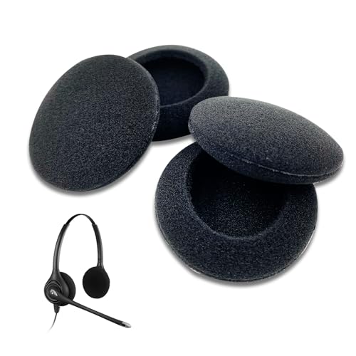 Kopfhörer Schutzüberzug Headset Ohrpolster - Kopfhörer Schaumstoff Kopfhörer Ohrpolster passend für Logitech H330 / H340 / H390 / H600 / H609 / H760 Kopfhörer/Headset Schutz (2 Paar Farbe: Schwarz) von Kunxing