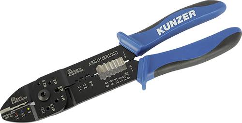 Kunzer 7KSZ01 Crimpzange Isolierte Kabelschuhe, Unisolierte Kabelschuhe 1.5 bis 6mm² von Kunzer