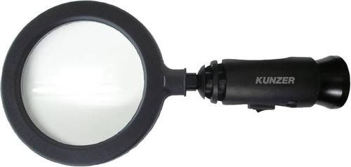 Kunzer 7LL01 Handlupe mit LED-Beleuchtung Linsengröße: (Ø) 90mm Schwarz von Kunzer