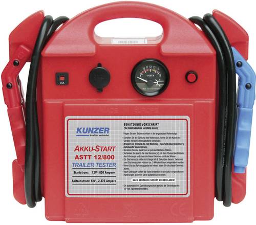 Kunzer Schnellstartsystem ASTT 12/800 ASTT 12/800 Starthilfestrom (12 V)=800A Testfunktion für Anh� von Kunzer