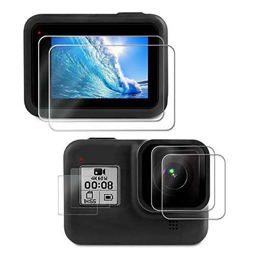 Kuptone Displayschutzfolie für GoPro Hero 8 Black Ultra-Klar Gehärtetes Glas Displayschutzfolie Objektivschutz Zubehör für GoPro Hero 8 Black von Kuptone