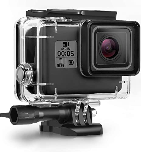 Kuptone Wasserdichtes Gehäuse Case Kompatibel mit GoPro Hero7/(2018) 6/5 Wasserdichtes Gehäuse Tauchschutzgehäuse Shell 45m mit Halterung Kompatibel mit GoPro Hero7/(2018) 6/5 Black Action Camera von Kuptone