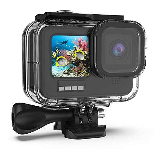 Kuptone Wasserdichtes Gehäuse für GoPro Hero 12/GoPro Hero 11/GoPro Hero 10/GoPro Hero 9, 60 m/196 ft Unterwasser-Schutzhülle für Tauchergehäuse mit Halterungszubehör für GoPro 12/11/10/9 von Kuptone