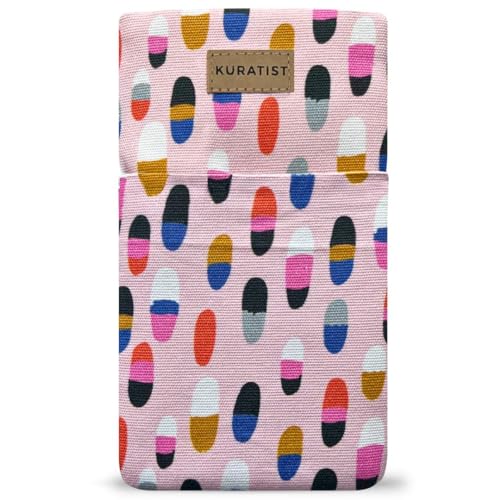 Kuratist Handy-Tasche 'AHOI' - Universell kompatibel z.B. iPhone 15/14/13 or Pro, Galaxy S24/S23, Xiaomi 14/13 - Handgefertigt aus Baumwoll-Canvas - Mit Schutzklappe - Confetti Pop von Kuratist
