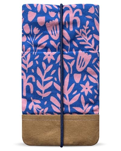 Kuratist Handy Tasche - Moin - Kompatibel z.B. mit iPhone 16/15/14/13 Pro Max & Plus Modellen Handgefertigt aus Baumwoll-Twill/Papierleder – Smartphone Hülle mit Verschluss – Blooming Bliss Kuratist Handy Tasche - Moin - Kompatibel z.B. mit iPhone 16/15/14/13 Pro Max & Plus Modellen Handgefertigt aus Baumwoll-Twill/Papierleder – Smartphone Hülle mit Verschluss – Blooming Bliss von Kuratist