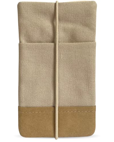 Kuratist Handy Tasche - Moin - Kompatibel z.B. mit iPhone 16/15/14/13 Pro Max & Plus Modellen Handgefertigt aus Baumwoll-Canvas/Papierleder – Smartphone Hülle mit Verschluss – – Uni Ecru Kuratist Handy Tasche - Moin - Kompatibel z.B. mit iPhone 16/15/14/13 Pro Max & Plus Modellen Handgefertigt aus Baumwoll-Canvas/Papierleder – Smartphone Hülle mit Verschluss – – Uni Ecru von Kuratist