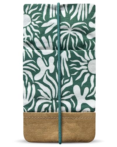 Kuratist Handy Tasche - Moin - Kompatibel z.B. mit iPhone 16/15/14/13 Pro Max & Plus Modellen Handgefertigt aus Baumwoll-Twill/Papierleder – Smartphone Hülle mit Verschluss – Botanic Escape Kuratist Handy Tasche - Moin - Kompatibel z.B. mit iPhone 16/15/14/13 Pro Max & Plus Modellen Handgefertigt aus Baumwoll-Twill/Papierleder – Smartphone Hülle mit Verschluss – Botanic Escape von Kuratist