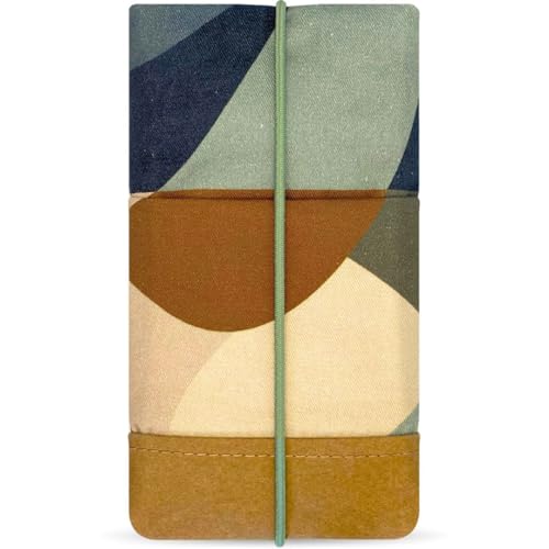 Kuratist Handytasche Moin - Handgemacht Baumwolle mit Designerdruck und Kantenschutz aus Papier in Leder-Optik - Medium (Organic) von Kuratist