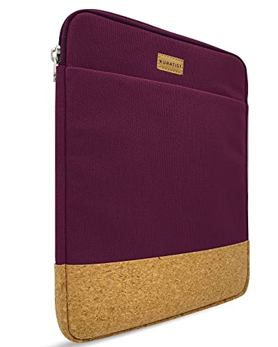 Kuratist eBook Reader Tasche - Handgemacht aus 100% Baumwoll-Canvas und Kantenschutz aus Kork, (100% vegan) (Berry, 8 Zoll) von Kuratist