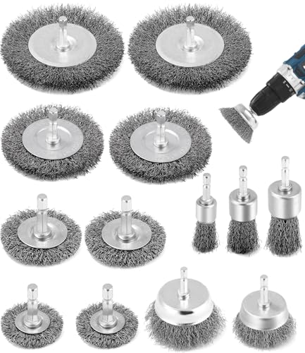 13 Stück Akkuschrauber Stahlbürste, Drahtbürste Bohrmaschine Set mit Sechskantstange, 6mm Drahtbürste Akkuschrauber,für Bohrmaschine Polier Schleifen Entrosten Entgraten 13 Stück Akkuschrauber Stahlbürste, Drahtbürste Bohrmaschine Set mit Sechskantstange, 6mm Drahtbürste Akkuschrauber,für Bohrmaschine Polier Schleifen Entrosten Entgraten von Kureny
