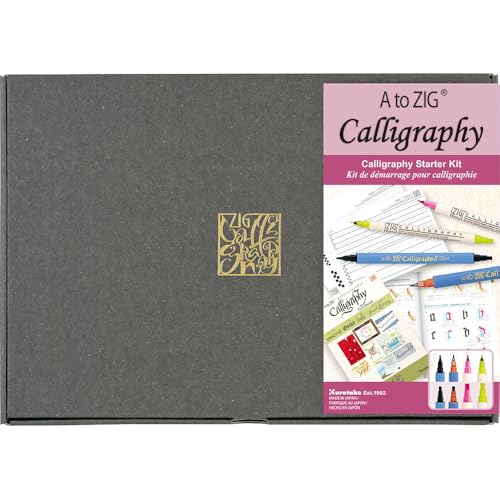 Kuretake A to ZIG Kalligraphie-Starter-Set, Kalligraphie-Stifte, mit Übungsnotiz und Handbuch, für Bigginer, Made in Japan Kuretake A to ZIG Kalligraphie-Starter-Set, Kalligraphie-Stifte, mit Übungsnotiz und Handbuch, für Bigginer, Made in Japan von Kuretake