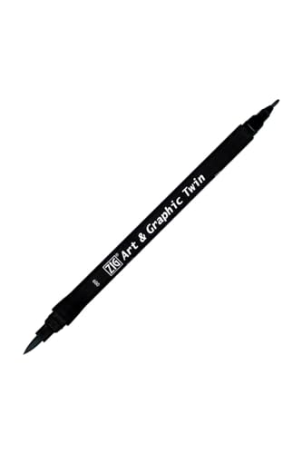 Kuretake ZIG Art and Graphic Pinselstift, mit 2 Spitzen, 009, Schwarz Kuretake ZIG Art and Graphic Pinselstift, mit 2 Spitzen, 009, Schwarz von Kuretake