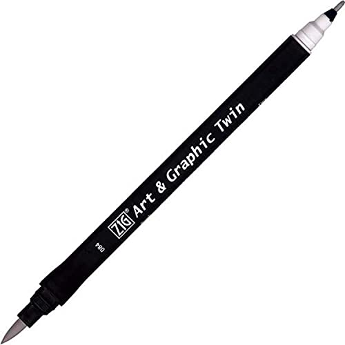 Kuretake ZIG Art and Graphic Twin Tip Bürste Marker 084 Cool Grey, 3 von Kuretake