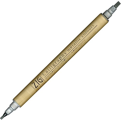 Kuretake Zig Memory System Twin Marker, Writer Metallic Colors, Silver (MS-8400-102) von Kuretake