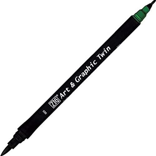 Zig Kunst und Graphic Twin Tip Bürste Marker Pen 005 grün von Kuretake UK Ltd.