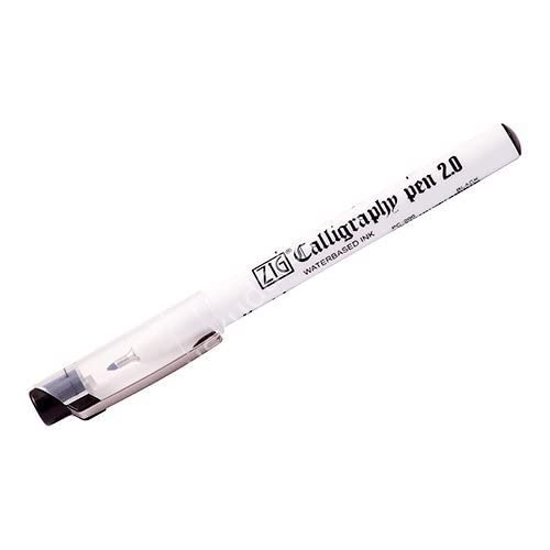Zig Kuretake schwarz Medium (2 mm) von Musik von Manuscript Calligraphy Längliche Tip Kursivschrift fette mm (1 Stück) Bilder fertig gerahmt mit Keilrahmen von Kuretake