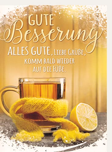 A4 XXL Genesungskarte Tee mit Zitrone - liebe Grüße von Kurt Eulzer Druck GmbH & Co. KG